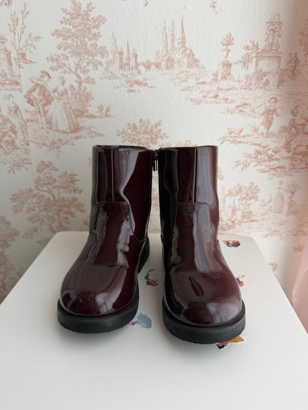 Zara Burgundy Ankle Boots. Size 8.5 toddler